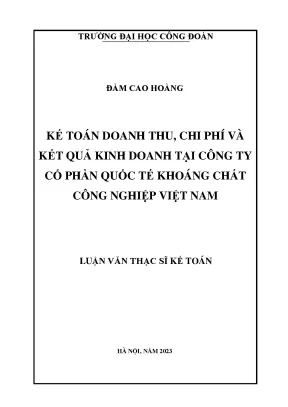 Kế Toán Doanh Thu, Chi Phí và Kết Quả Kinh Doanh tại