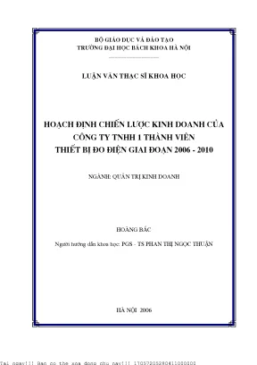 Chiến Lược Kinh Doanh Của Công Ty TNHH Thiết Bị Đo Điện