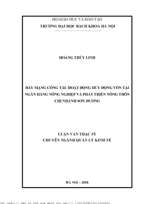 Nâng Cao Hoạt Động Huy Động Vốn Tại Ngân Hàng Nông