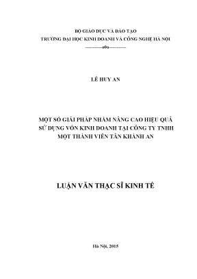 Giải Pháp Nâng Cao Hiệu Quả Sử Dụng Vốn Kinh Doanh Tại