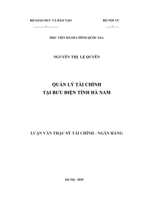 Quản Lý Tài Chính Tại Bưu Điện Tỉnh Hà Nam: Thực Trạng