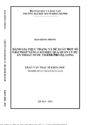 Giải Pháp Nâng Cao Hiệu Quả Quản Lý Dự Án Thoát Nước