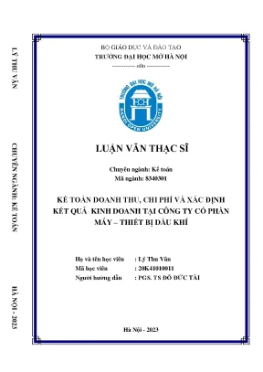 Nghiên Cứu Kế Toán Doanh Thu, Chi Phí và Kết Quả Kinh