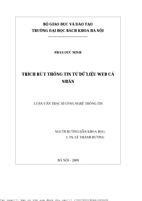 Trích Rút Thông Tin Từ Dữ Liệu Web: Nghiên Cứu và Ứng Dụng
