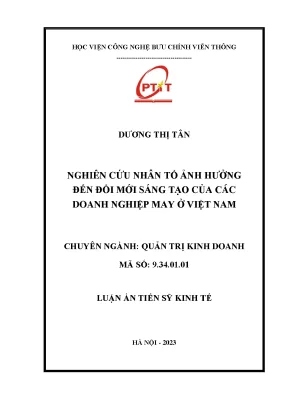 Nghiên Cứu Nhân Tố Ảnh Hưởng Đến Đổi Mới Sáng Tạo Trong