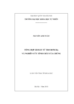 Tổng Hợp Zeolit Từ Tro Rơm Rạ: Nghiên Cứu Tính Chất Và