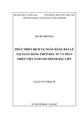 Phát Triển Dịch Vụ Ngân Hàng Bán Lẻ Tại BIDV Bạc Liêu