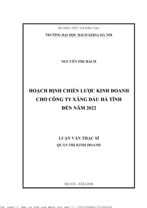 Chiến Lược Kinh Doanh Hiệu Quả Tại Công Ty Xăng Dầu Hà Tĩnh