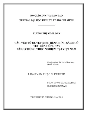 Các Yếu Tố Quyết Định Chính Sách Cổ Tức Tại Việt Nam
