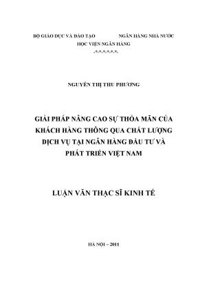Giải Pháp Nâng Cao Sự Hài Lòng Khách Hàng Tại Ngân Hàng