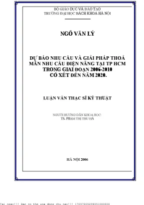 Dự Báo Nhu Cầu Điện Năng Tại TP HCM Giai Đoạn 2006-2010
