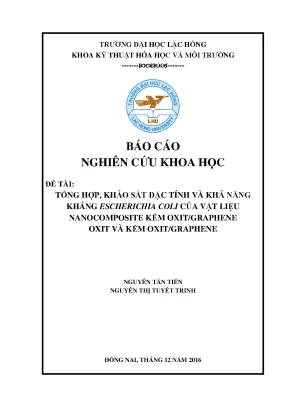 Nghiên Cứu Khả Năng Kháng E. coli Của Vật Liệu