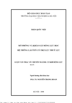 Nghiên cứu mô phỏng và khảo sát động lực học hệ thống lái