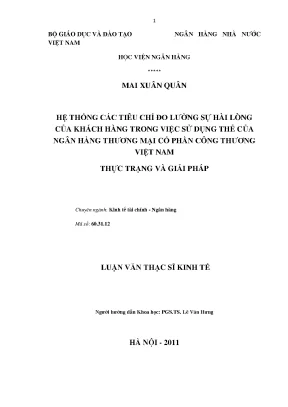 Đo Lường Sự Hài Lòng Của Khách Hàng Trong Sử Dụng Thẻ