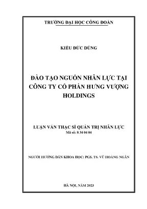 Đào Tạo Nguồn Nhân Lực Tại Công Ty Cổ Phần Hưng Vượng