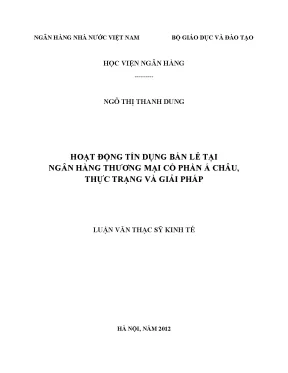 Hoạt Động Tín Dụng Bán Lẻ Tại Ngân Hàng Thương Mại Cổ