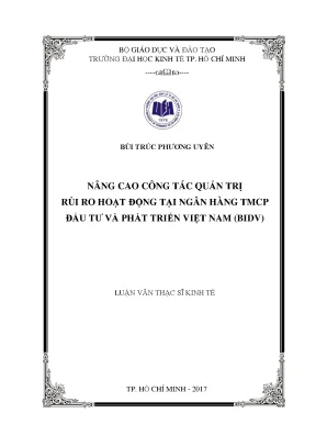 Nâng Cao Quản Trị Rủi Ro Tại Ngân Hàng BIDV