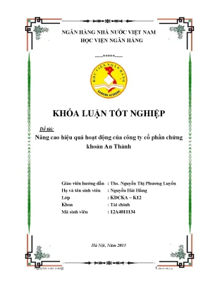 Nâng Cao Hiệu Quả Hoạt Động Của Công Ty Cổ Phần Chứng