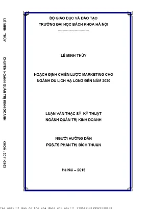Chiến Lược Marketing Ngành Du Lịch Hạ Long Đến Năm 2020