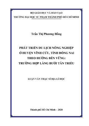 Phát Triển Du Lịch Nông Nghiệp Bền Vững Tại Huyện Vĩnh 