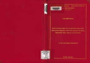 Quản Lý Nhà Nước Đối Với Quỹ Tín Dụng Nhân Dân Tại Bắc Ninh