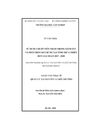 Nghiên Cứu Sử Dụng Chỉ Số Viễn Thám Trong Giám Sát Mất