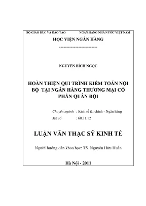 Hoàn thiện quy trình kiểm toán nội bộ tại Ngân hàng