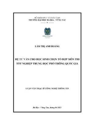 Hệ Tư Vấn Chọn Tổ Hợp Môn Thi Tốt Nghiệp THPT Quốc Gia