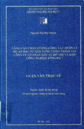 Nâng cao chất lượng quản lý dự án đầu tư xây dựng tại 