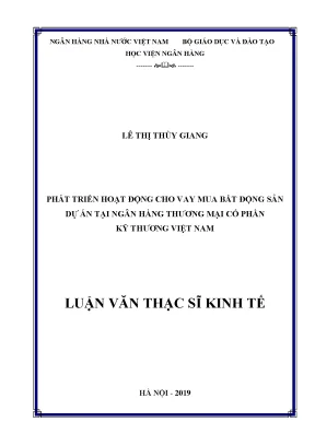 Phát Triển Hoạt Động Cho Vay Mua Bất Động Sản Tại Ngân