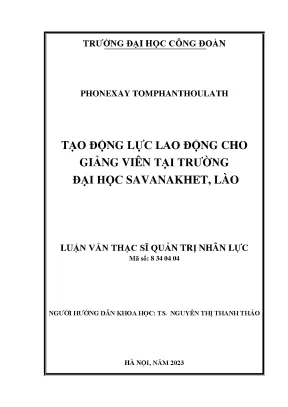 Tạo Động Lực Lao Động Cho Giảng Viên Tại Trường Đại Học