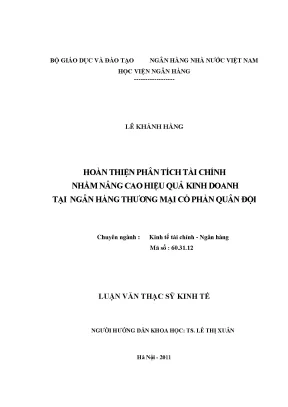 Nâng Cao Hiệu Quả Kinh Doanh Tại Ngân Hàng Thương Mại Cổ