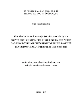Nghiên Cứu Sẵn Sàng Chi Trả Dịch Vụ Khám Sức Khỏe Định