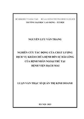 Nghiên Cứu Tác Động Chất Lượng Dịch Vụ Khám Chữa Bệnh