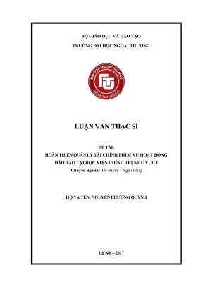 Hoàn thiện quản lý tài chính phục vụ hoạt động đào tạo