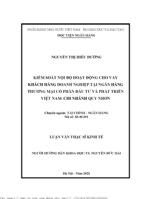 Kiểm Soát Rủi Ro Tín Dụng Khách Hàng Doanh Nghiệp