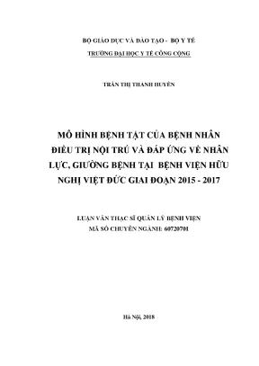 Mô Hình Bệnh Tật và Đáp Ứng Nhân Lực Tại Bệnh Viện Hữu
