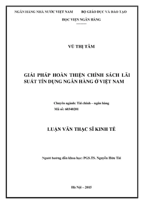 Giải Pháp Hoàn Thiện Chính Sách Lãi Suất Tín Dụng Ngân