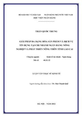 Giải Pháp Đa Dạng Hóa Sản Phẩm Tín Dụng Tại Ngân Hàng