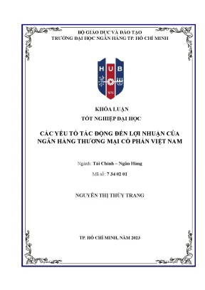Yếu Tố Ảnh Hưởng Đến Lợi Nhuận Ngân Hàng TMCP Việt Nam