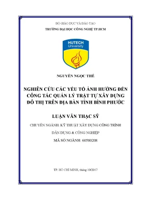 Nghiên Cứu Các Yếu Tố Ảnh Hưởng Đến Quản Lý Trật Tự Xây