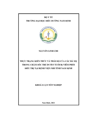 Kiến Thức và Thái Độ Của Các Bà Mẹ Trong Chăm Sóc Trẻ 