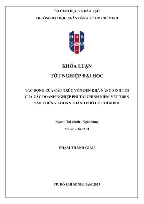 Tác Động Cấu Trúc Vốn Đến Khả Năng Sinh Lời Của Doanh 