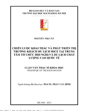 Chiến Lược Phát Triển Thị Trường Khách Du Lịch MICE Tại