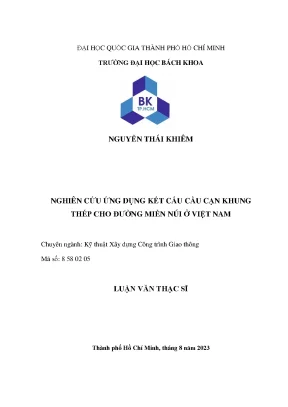 Nghiên Cứu Ứng Dụng Kết Cấu Cầu Cạn Khung Thép Cho Đường