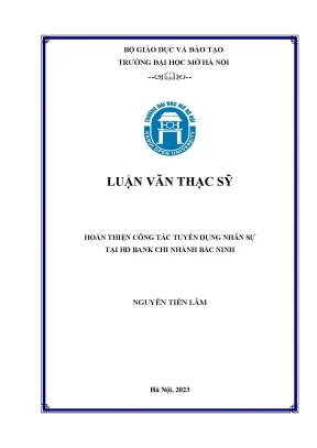 Cải Thiện Công Tác Tuyển Dụng Nhân Sự Tại HD Bank Chi