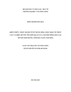Nghiên Cứu Kiến Thức và Thực Hành Sử Dụng Hóa Chất Bảo