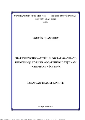 Phát Triển Cho Vay Tiêu Dùng Tại Vietcombank Vĩnh Phúc