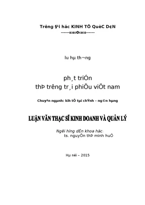 Phát Triển Thị Trường Trái Phiếu Việt Nam: Cơ Hội và