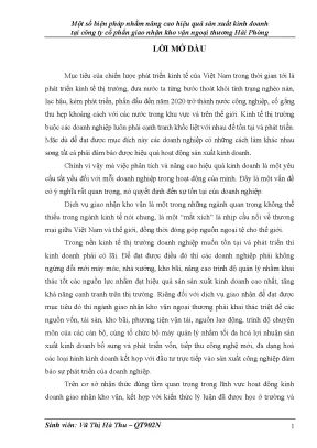 Nâng cao hiệu quả sản xuất kinh doanh tại công ty giao